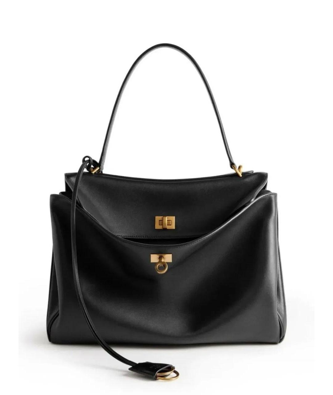 BALENCIAGA Черная кожаная сумка тоут, фото 9