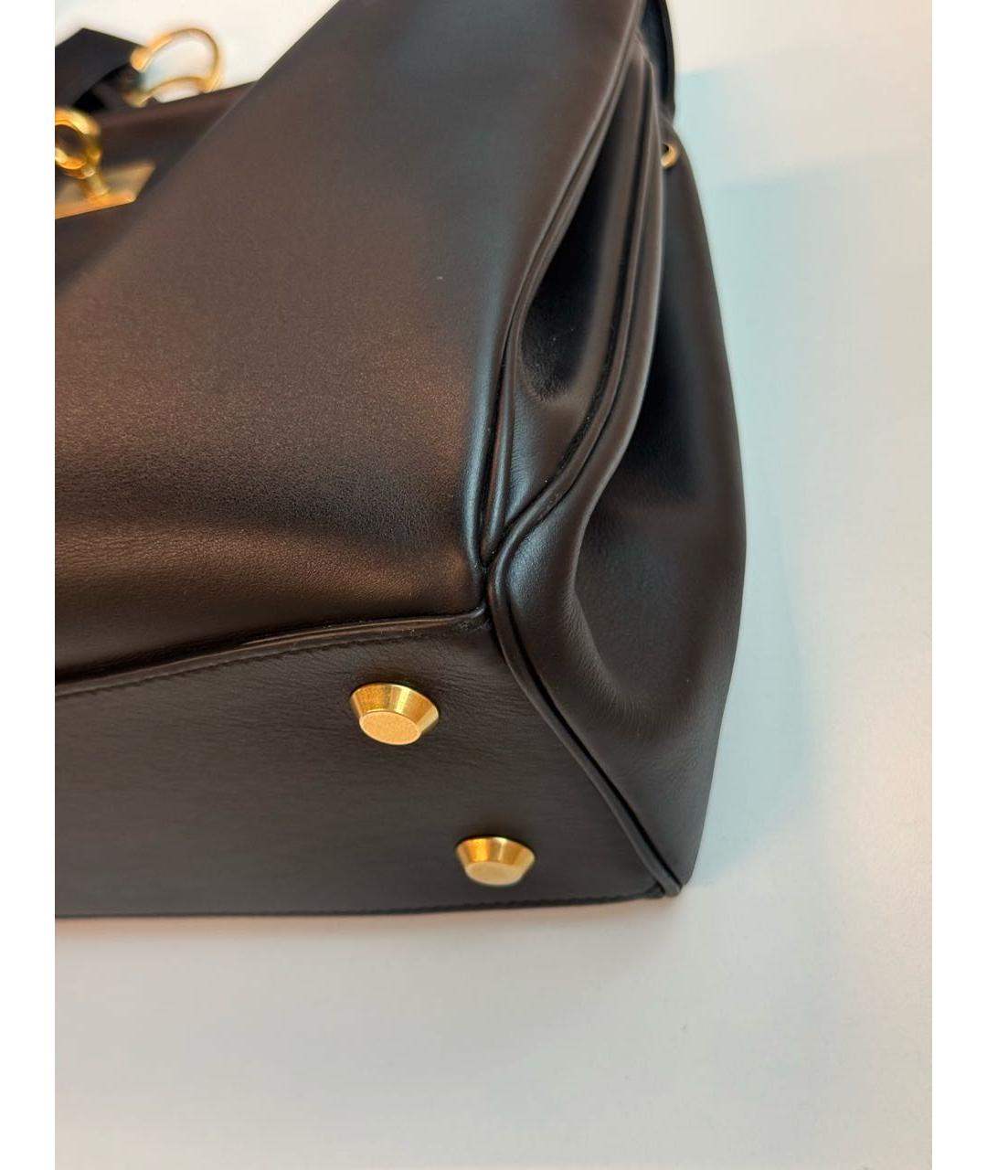 BALENCIAGA Черная кожаная сумка тоут, фото 8