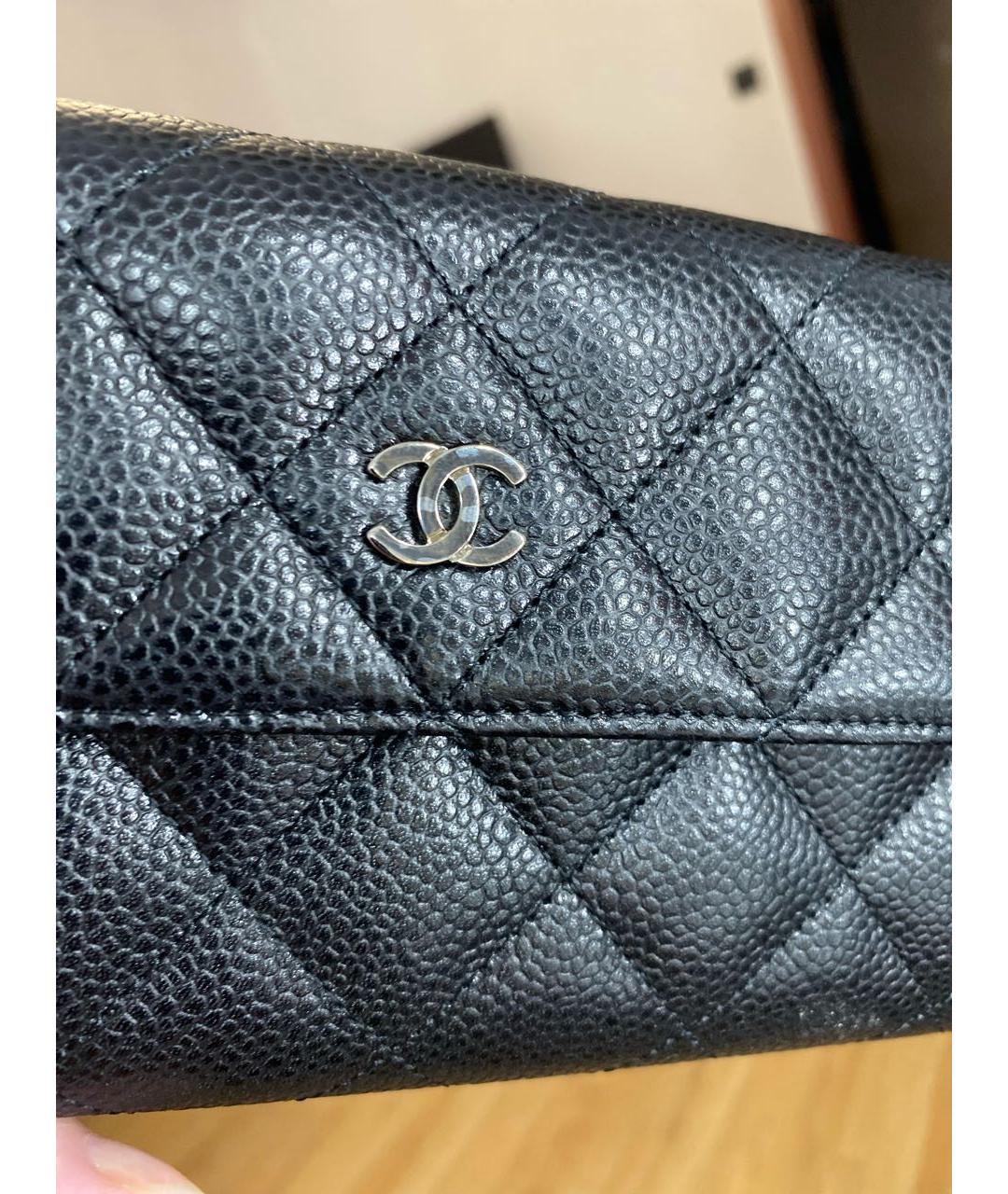 CHANEL Черный кожаный кошелек, фото 6