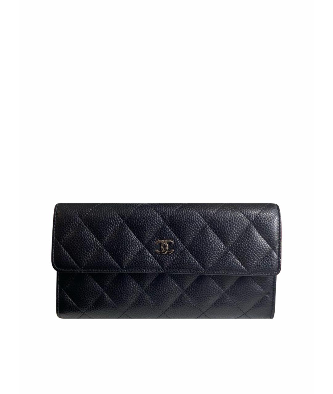 CHANEL Черный кожаный кошелек, фото 1