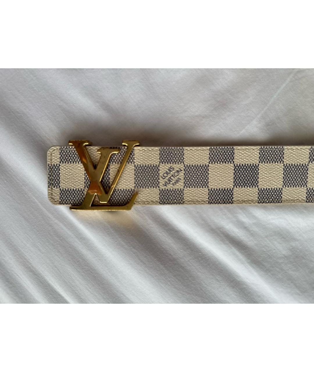 LOUIS VUITTON Бежевый кожаный ремень, фото 2