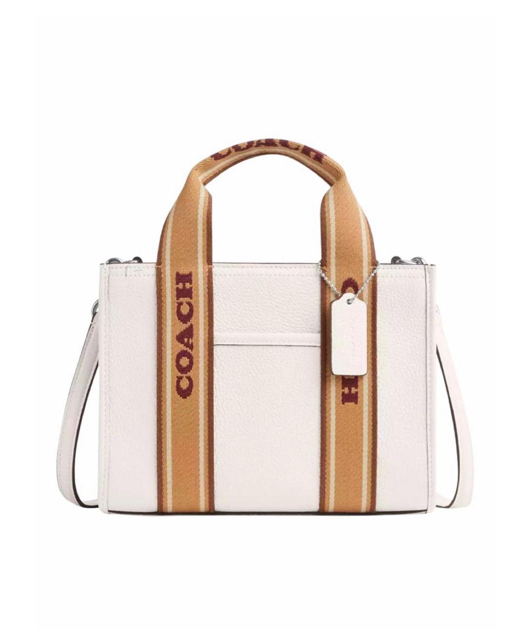 COACH Белая кожаная сумка тоут, фото 1