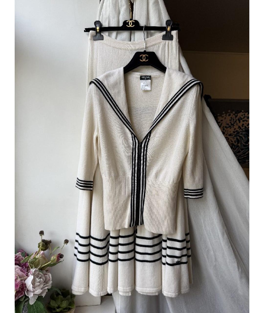 CHANEL Белый кашемировый костюм с юбками, фото 10