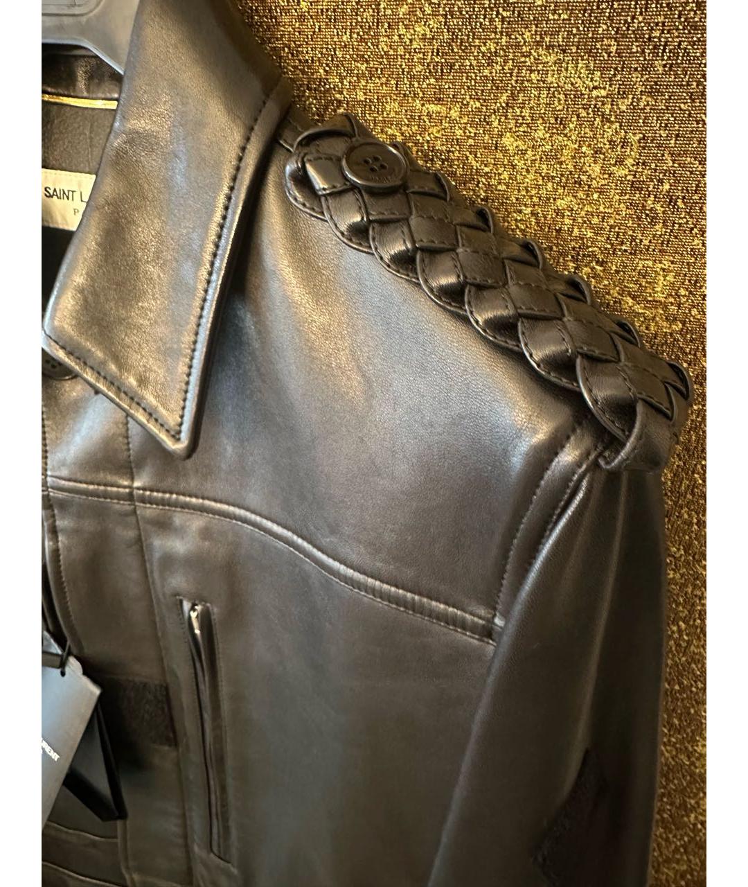 SAINT LAURENT Коричневая кожаная куртка, фото 4