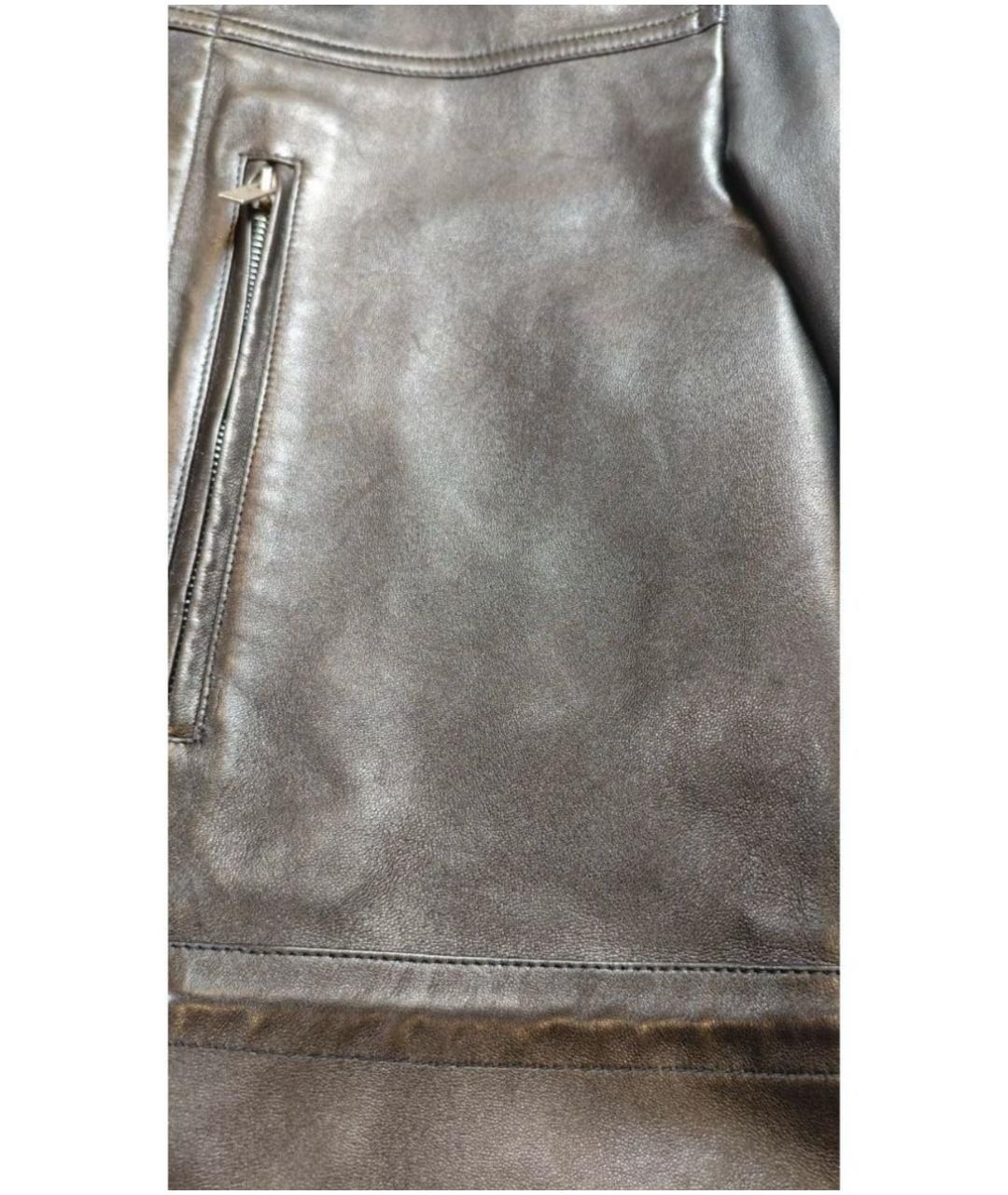 SAINT LAURENT Коричневая кожаная куртка, фото 5