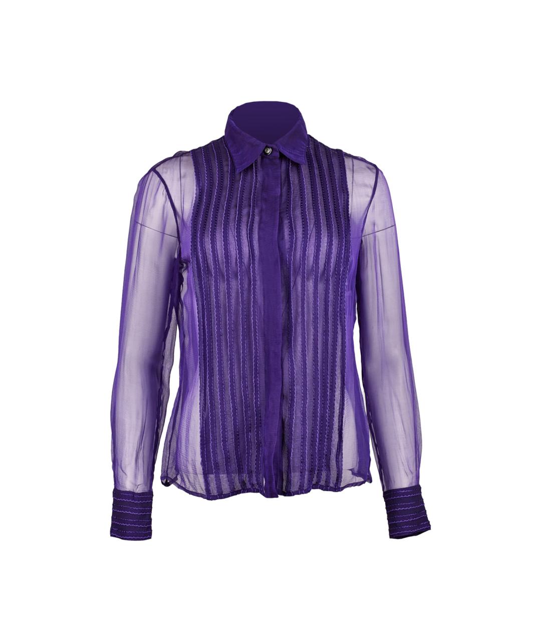 VERSACE Фиолетовая шелковая блузы, фото 1