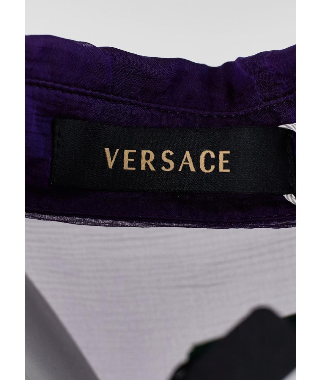 VERSACE Фиолетовая шелковая блузы, фото 3