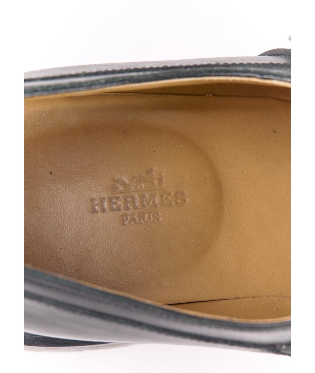 HERMES Черные кожаные низкие ботинки, фото 5