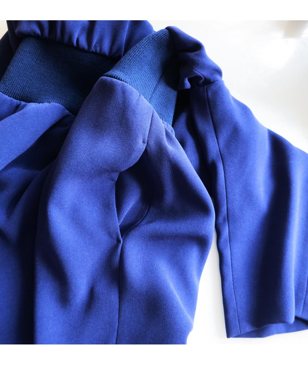 JIL SANDER Синее ацетатное повседневное платье, фото 5