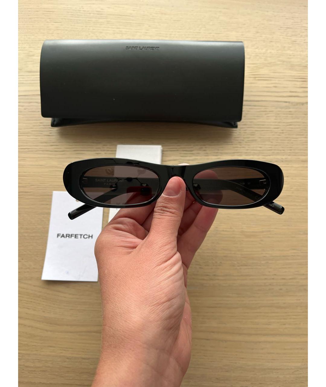 SAINT LAURENT Черные пластиковые солнцезащитные очки, фото 3