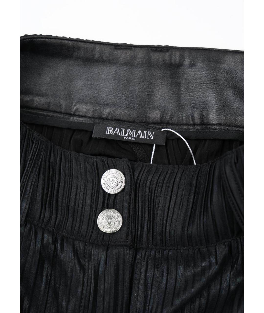 BALMAIN Черные полиэстеровые брюки широкие, фото 6