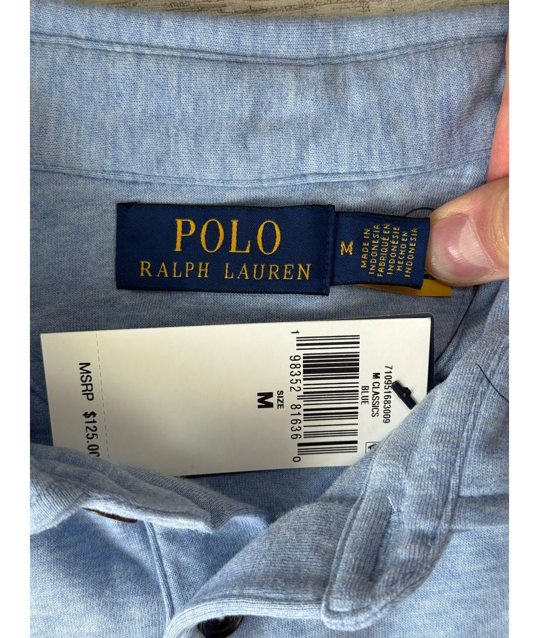 POLO RALPH LAUREN Голубой хлопковый джемпер / свитер, фото 3