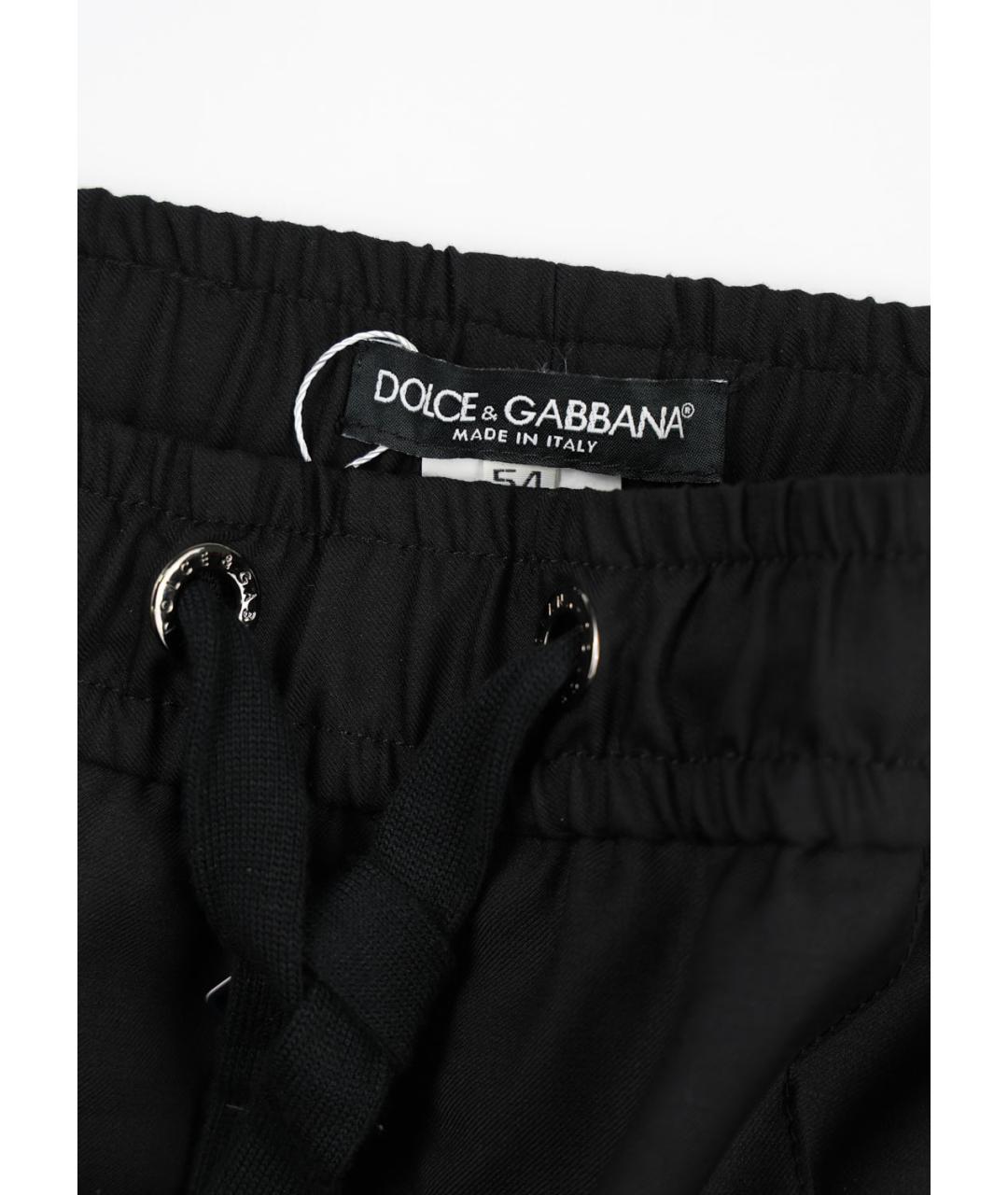 DOLCE&GABBANA Черные шерстяные повседневные брюки, фото 6