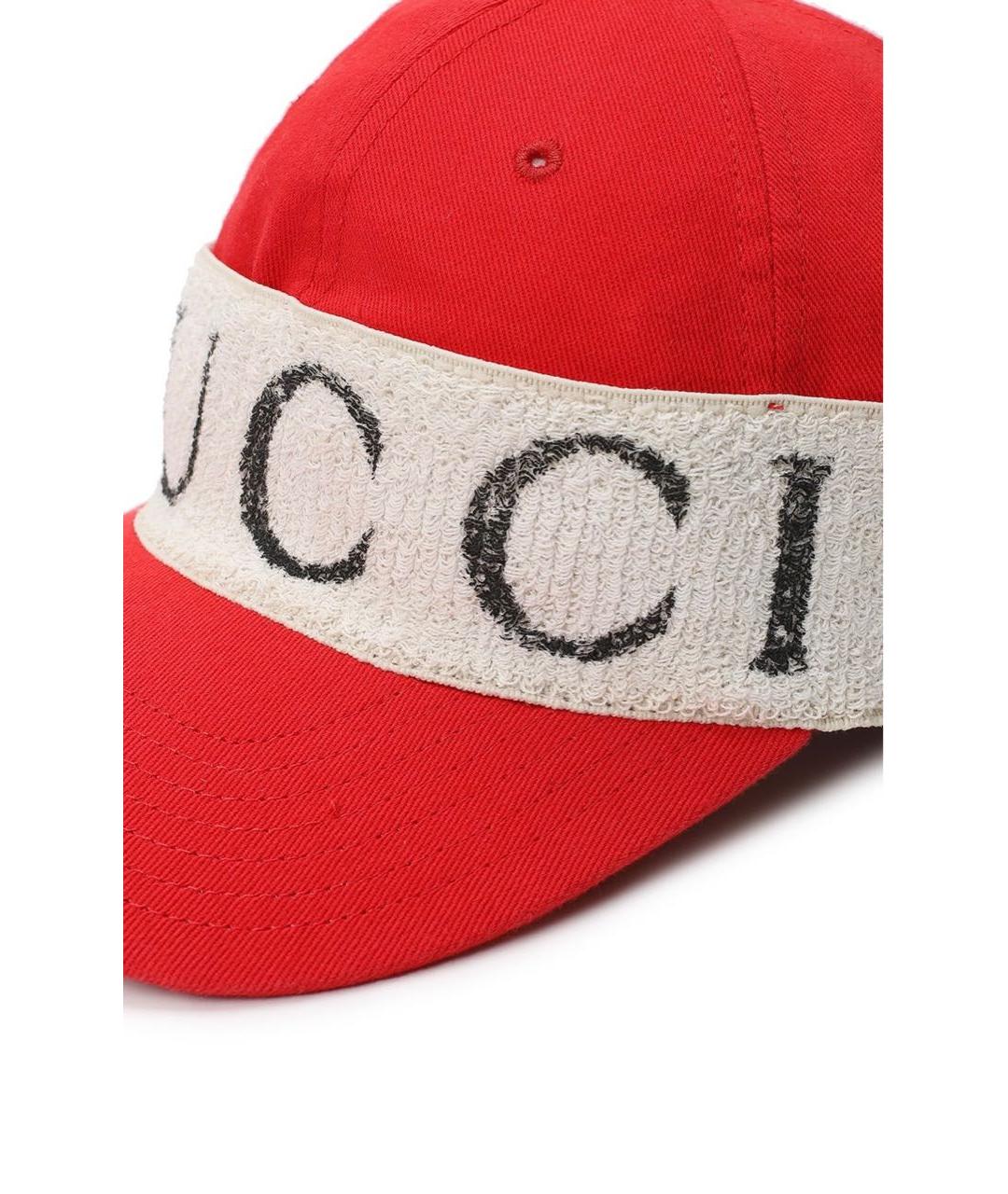 GUCCI Красная хлопковая кепка, фото 3