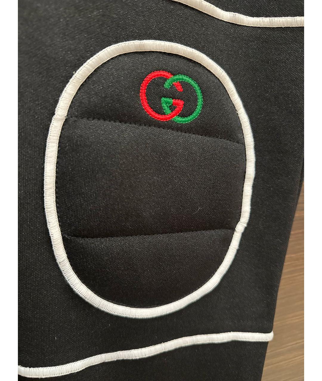 GUCCI Черные хлопко-эластановые леггинсы и велосипедки, фото 7