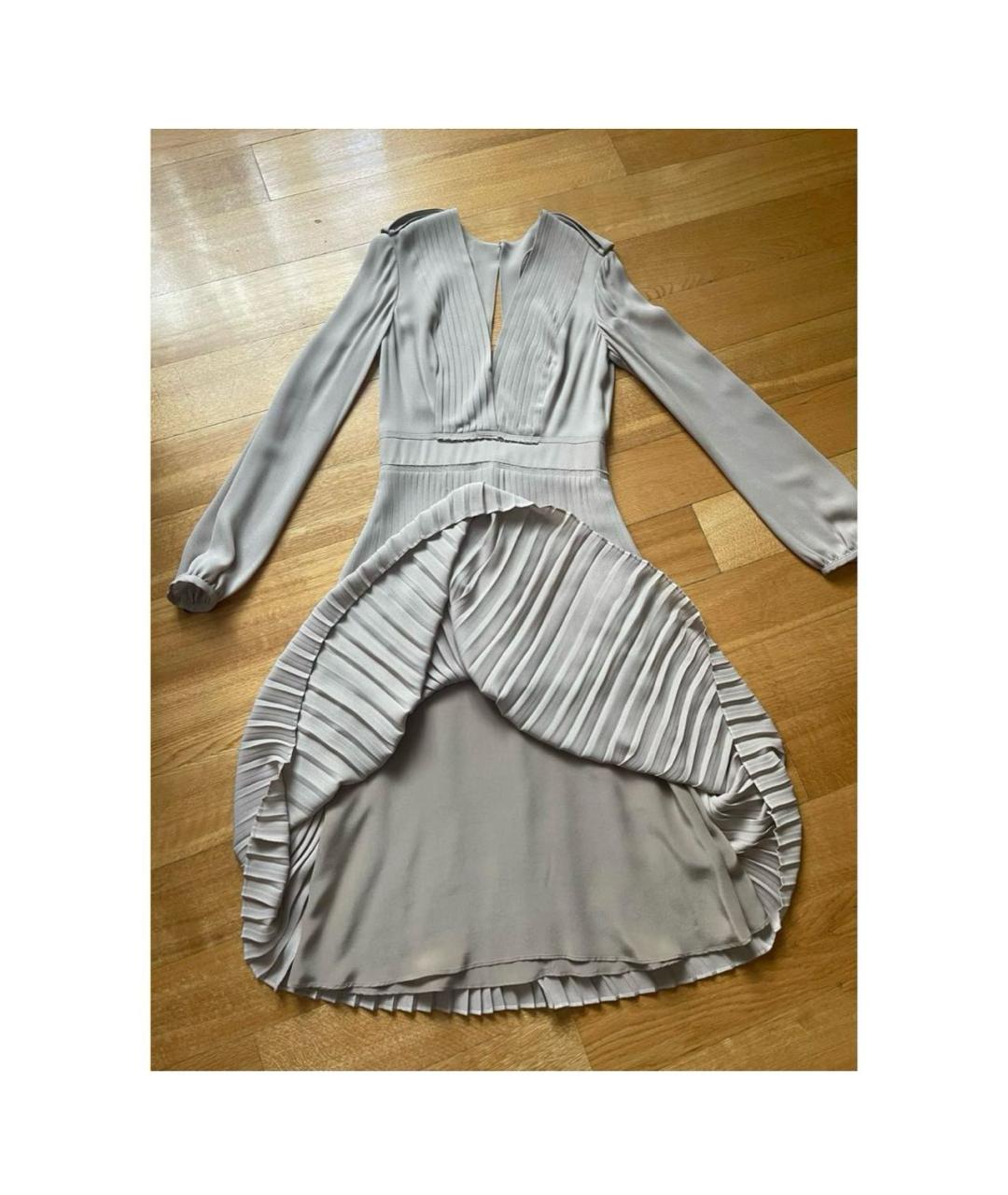 BURBERRY Бежевое шелковое повседневное платье, фото 3
