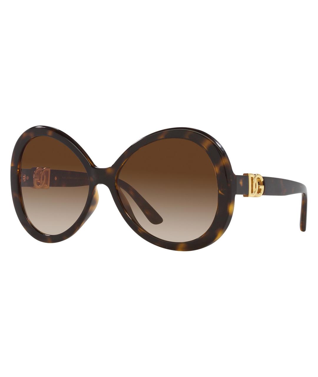 DOLCE&GABBANA Коричневые пластиковые солнцезащитные очки, фото 1