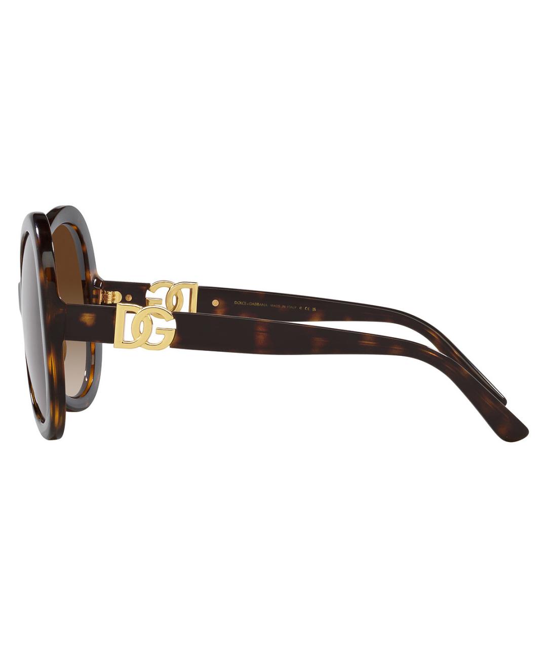 DOLCE&GABBANA Коричневые пластиковые солнцезащитные очки, фото 5
