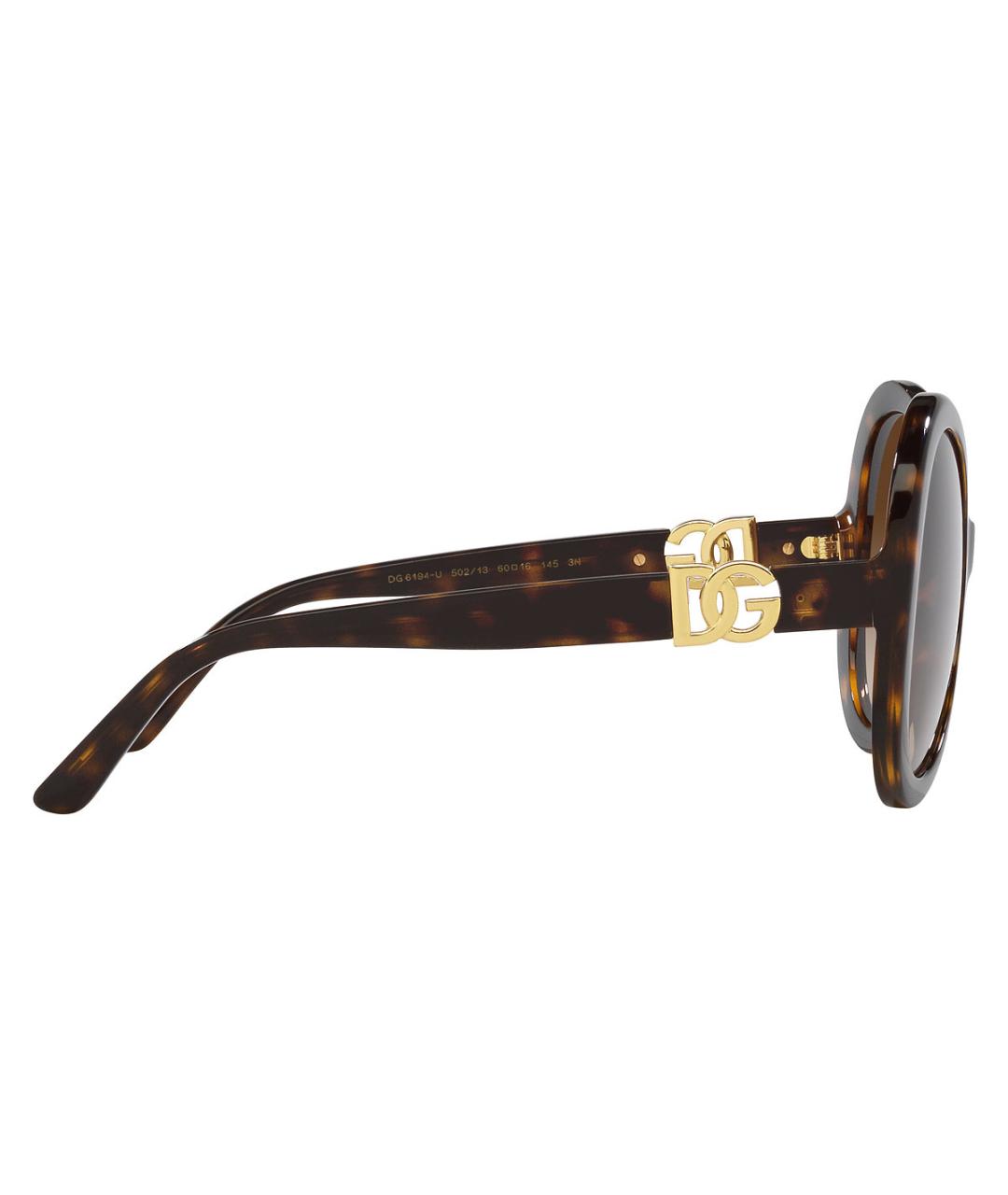 DOLCE&GABBANA Коричневые пластиковые солнцезащитные очки, фото 3