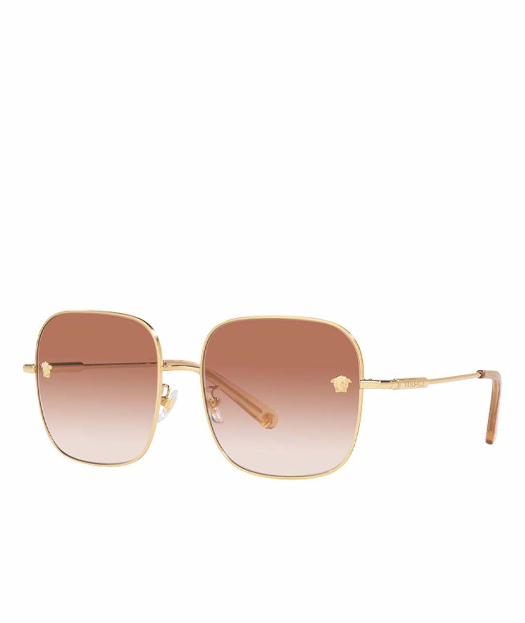 VERSACE Золотые металлические солнцезащитные очки, фото 1