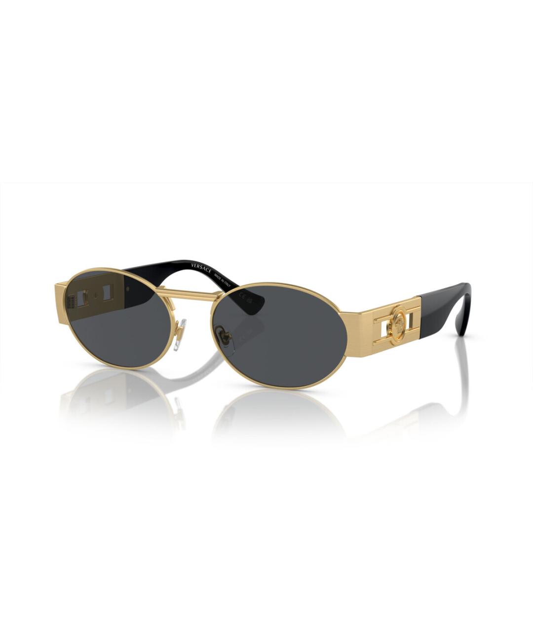 VERSACE Золотые металлические солнцезащитные очки, фото 7