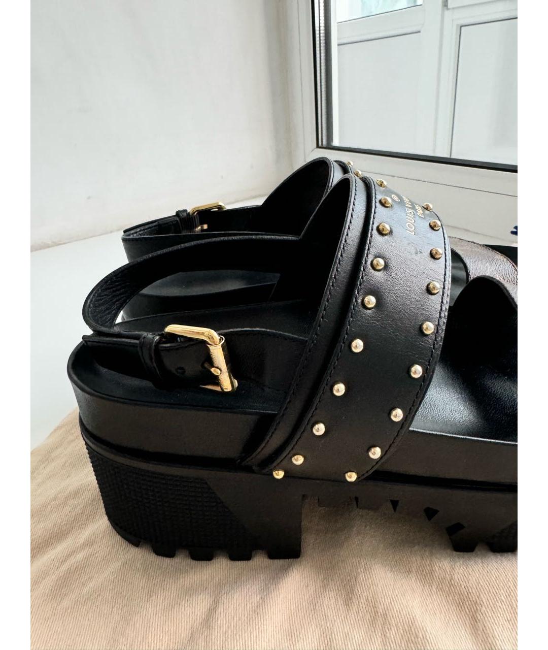 LOUIS VUITTON Коричневые кожаные сандалии, фото 6
