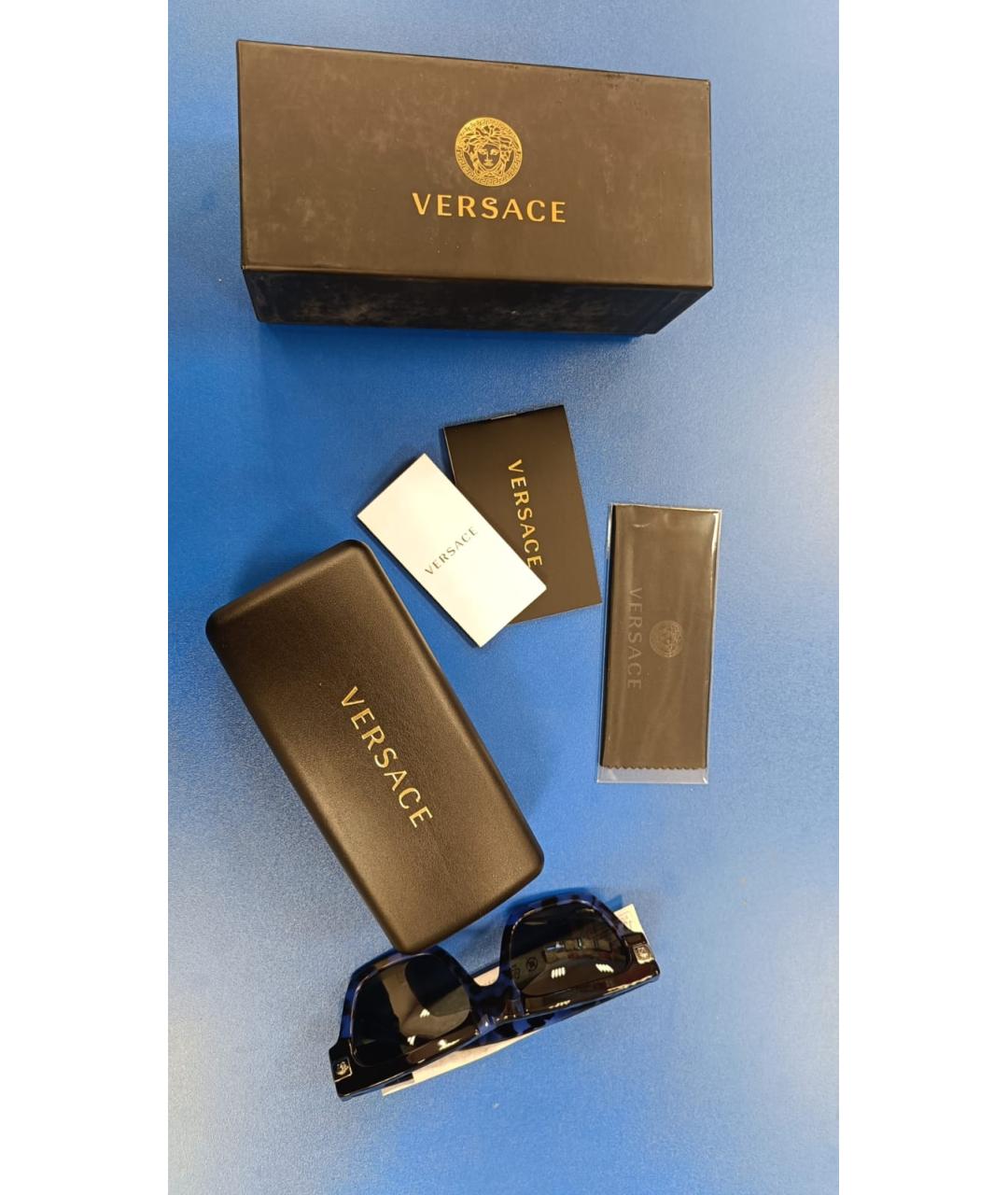 VERSACE Золотые металлические солнцезащитные очки, фото 4