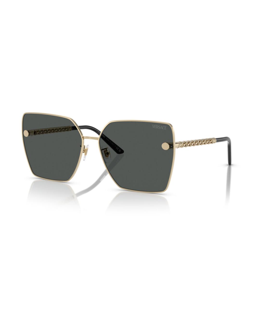 VERSACE Золотые металлические солнцезащитные очки, фото 1