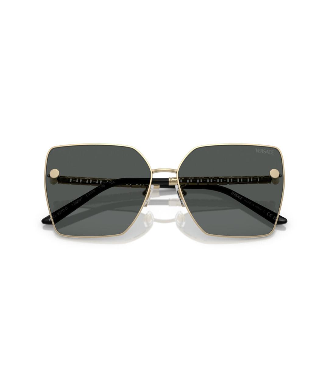 VERSACE Золотые металлические солнцезащитные очки, фото 6