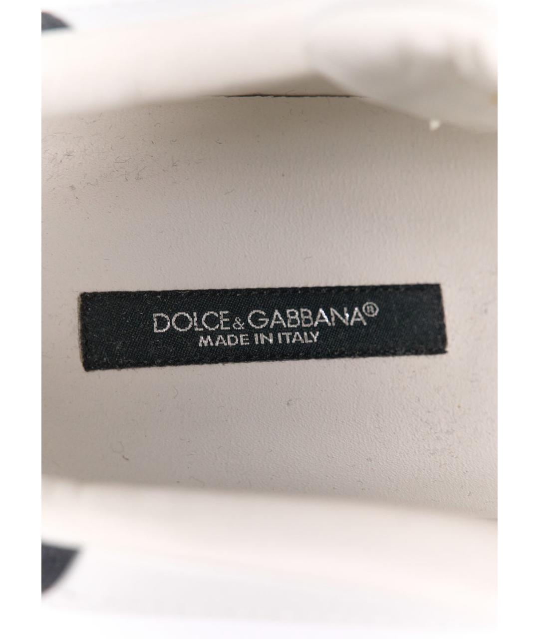 DOLCE&GABBANA Белые кожаные кеды, фото 5