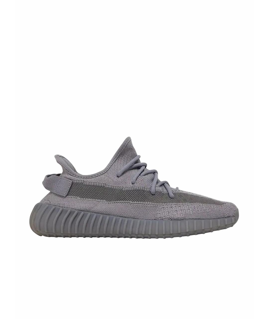 ADIDAS YEEZY Антрацитовые текстильные низкие кроссовки / кеды, фото 1