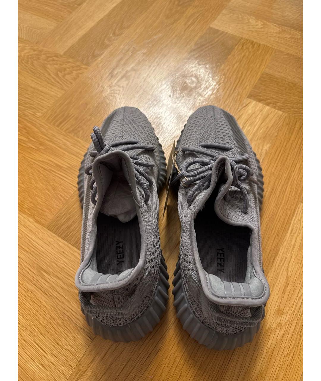ADIDAS YEEZY Антрацитовые текстильные низкие кроссовки / кеды, фото 2