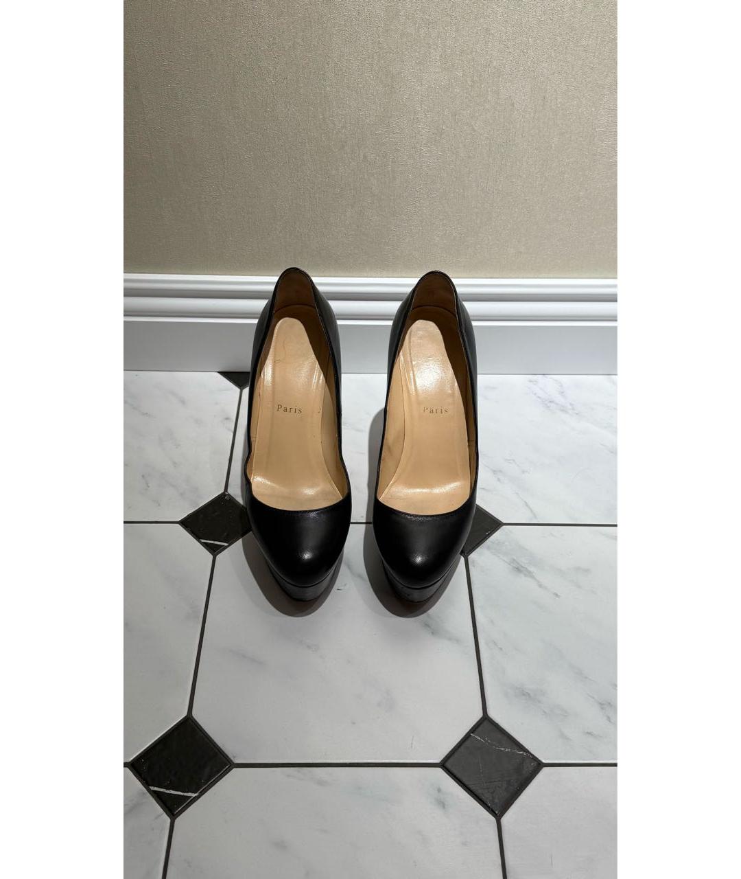 CHRISTIAN LOUBOUTIN Черные кожаные туфли, фото 2
