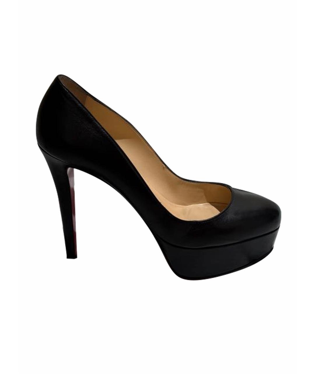 CHRISTIAN LOUBOUTIN Черные кожаные туфли, фото 1