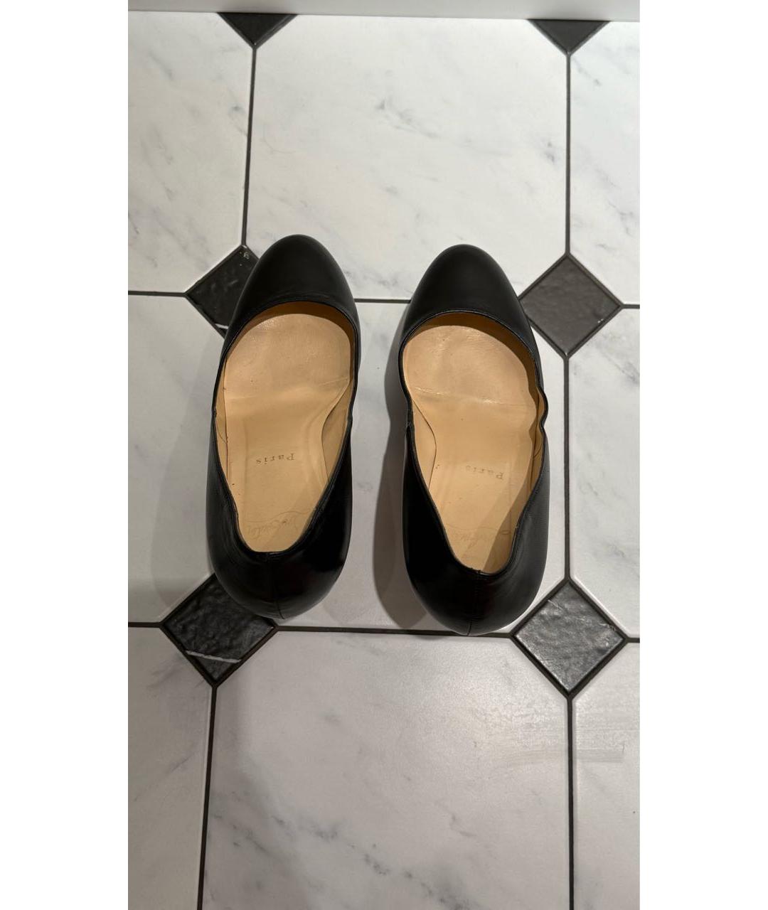 CHRISTIAN LOUBOUTIN Черные кожаные туфли, фото 3