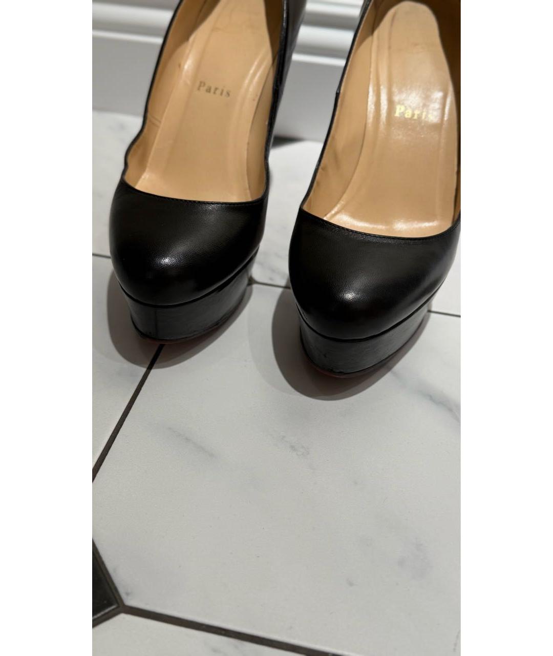 CHRISTIAN LOUBOUTIN Черные кожаные туфли, фото 6