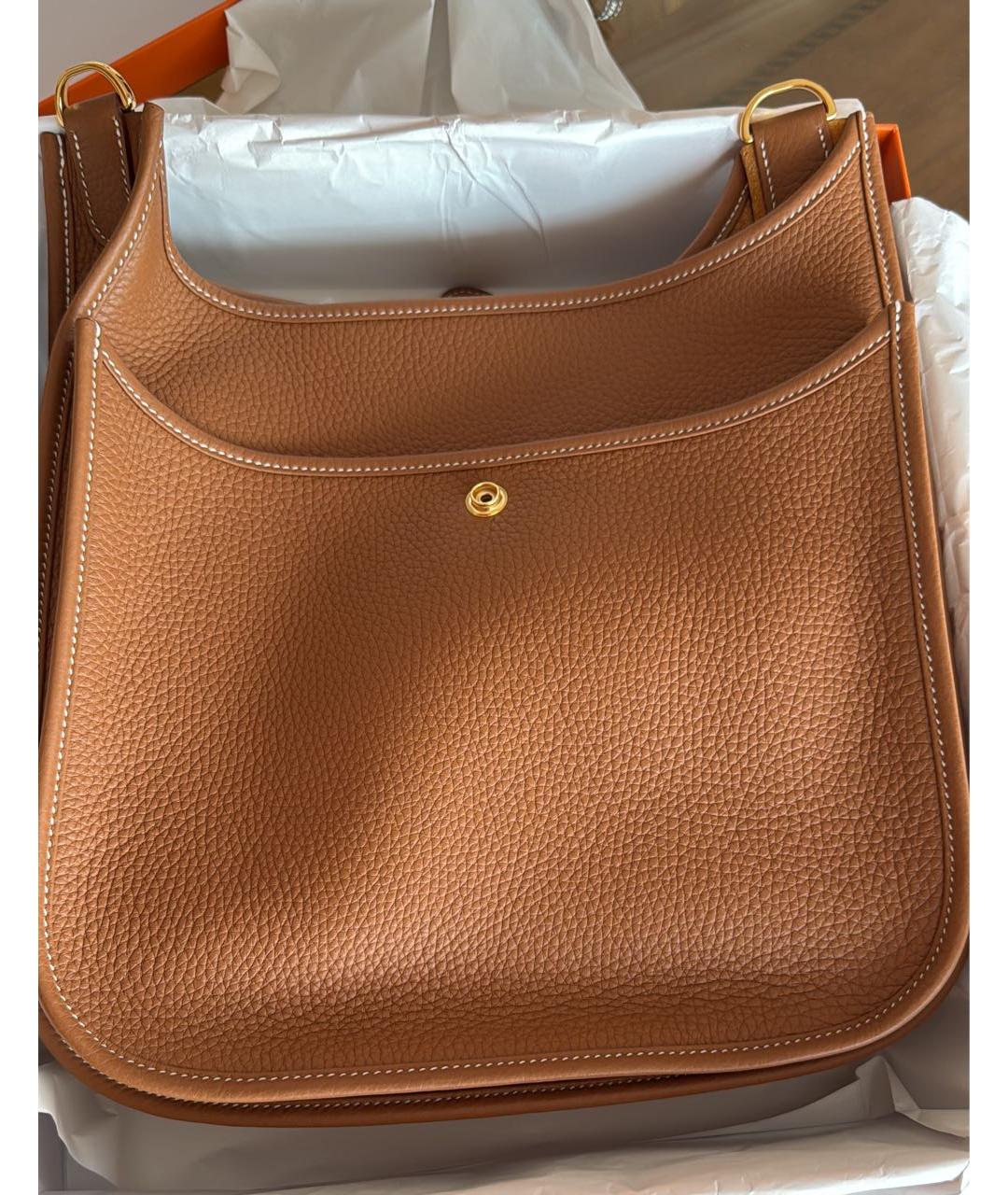 HERMES Коричневая кожаная сумка через плечо, фото 2