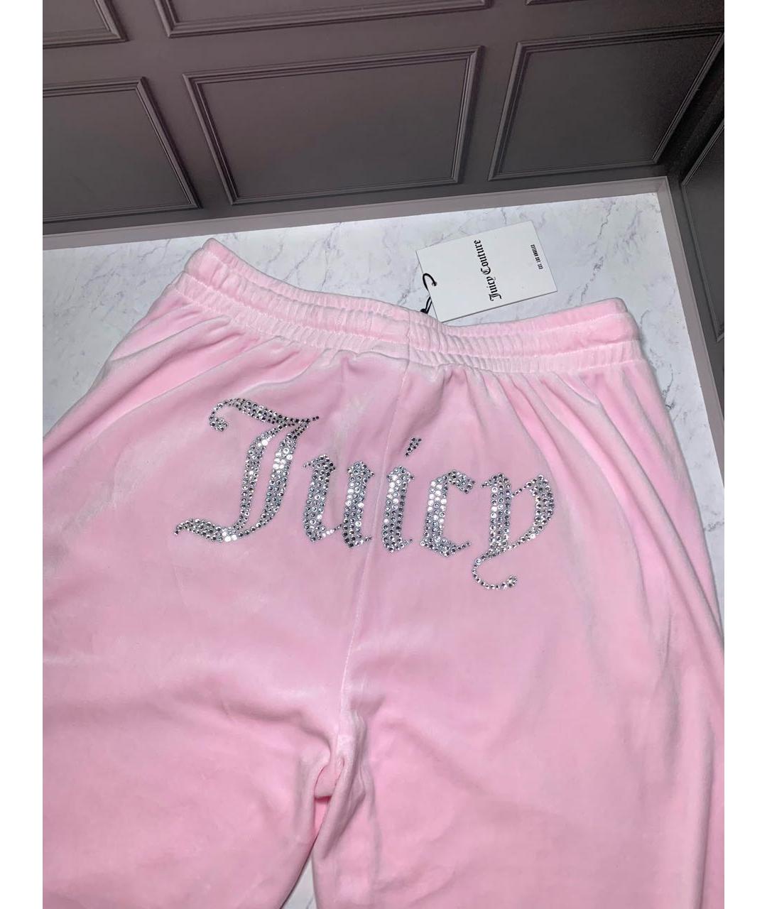 JUICY COUTURE Розовые велюровые спортивные брюки и шорты, фото 3