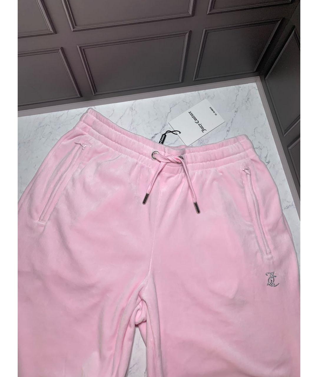 JUICY COUTURE Розовые велюровые спортивные брюки и шорты, фото 4