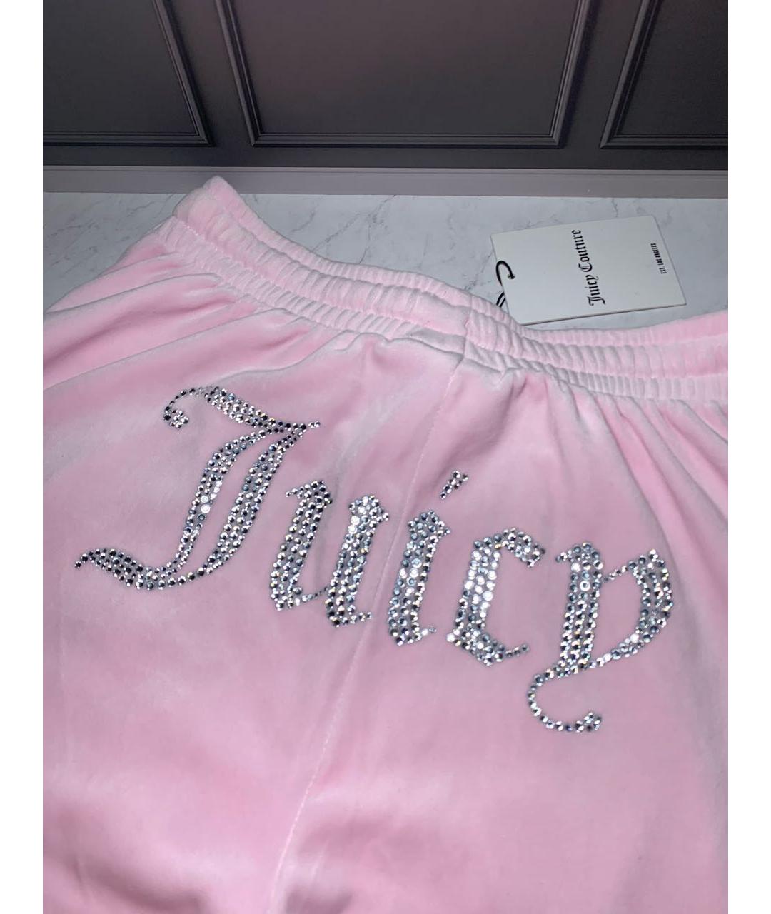 JUICY COUTURE Розовые велюровые спортивные брюки и шорты, фото 6