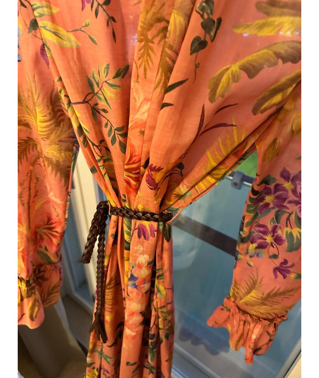 ZIMMERMANN Коралловое хлопковое повседневное платье, фото 8
