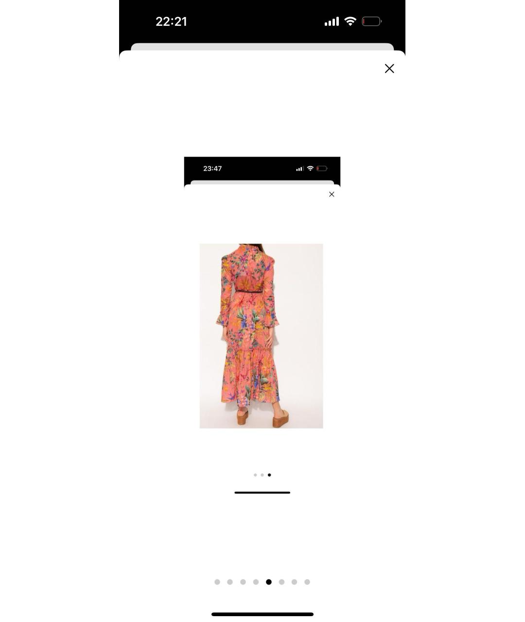 ZIMMERMANN Коралловое хлопковое повседневное платье, фото 3