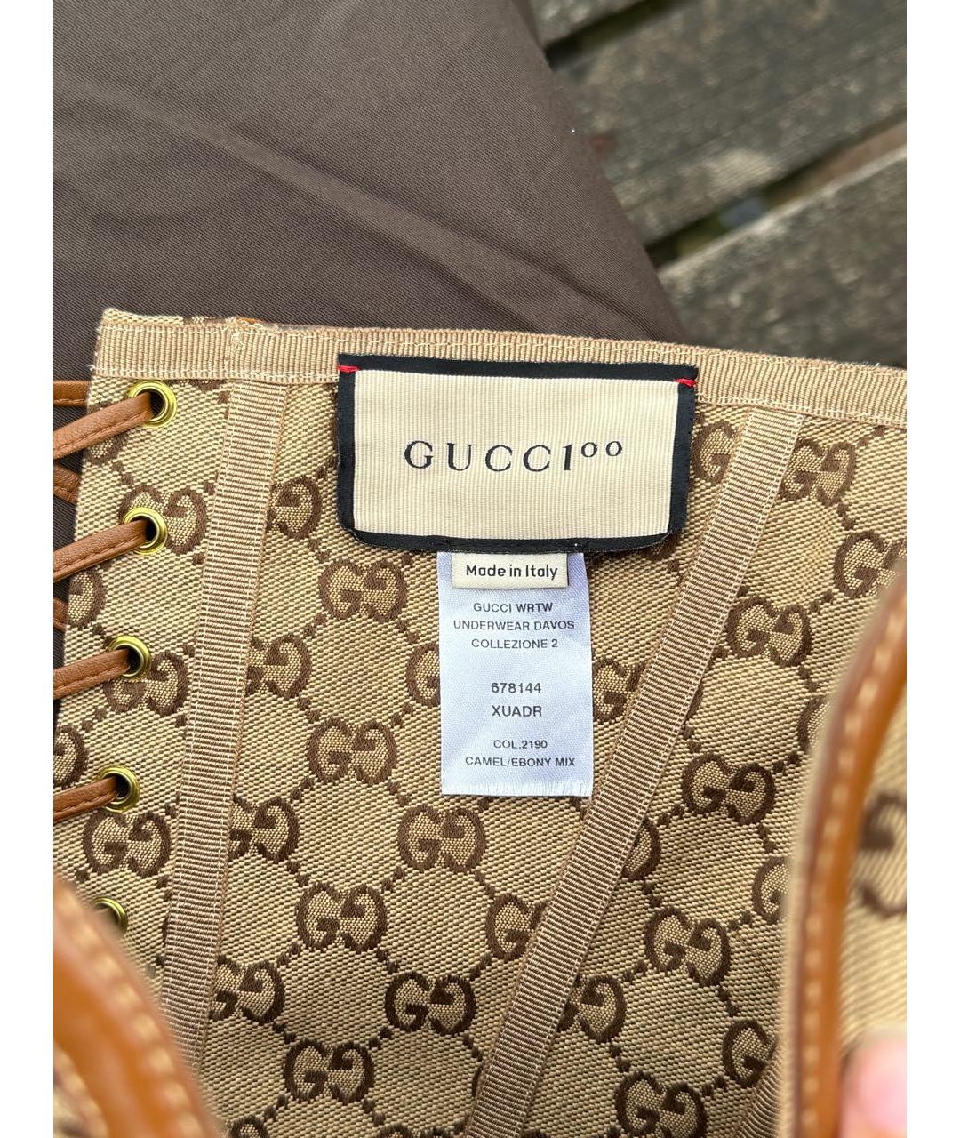 GUCCI Коричневый кожаный корсет, фото 5