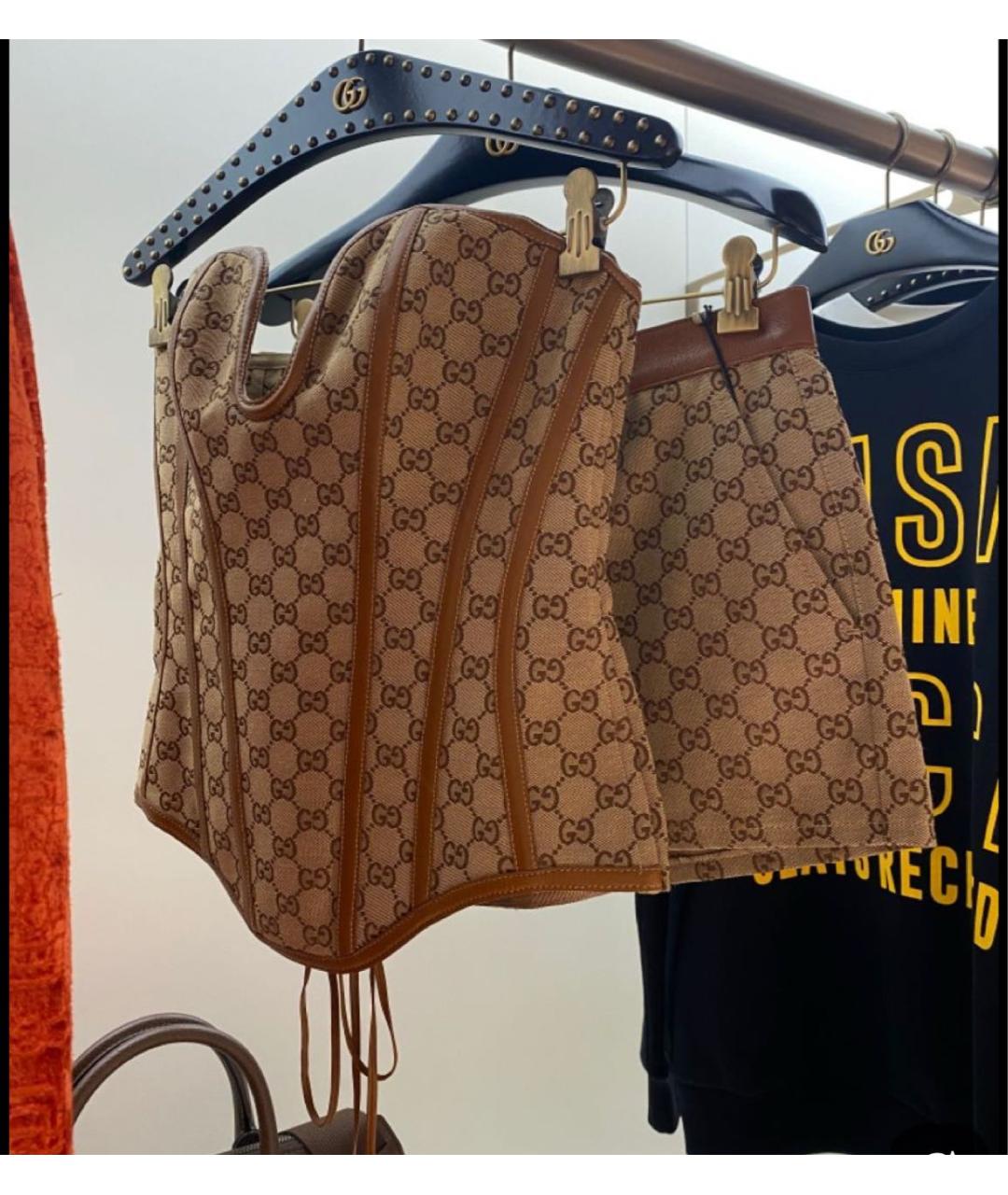 GUCCI Коричневый кожаный корсет, фото 8
