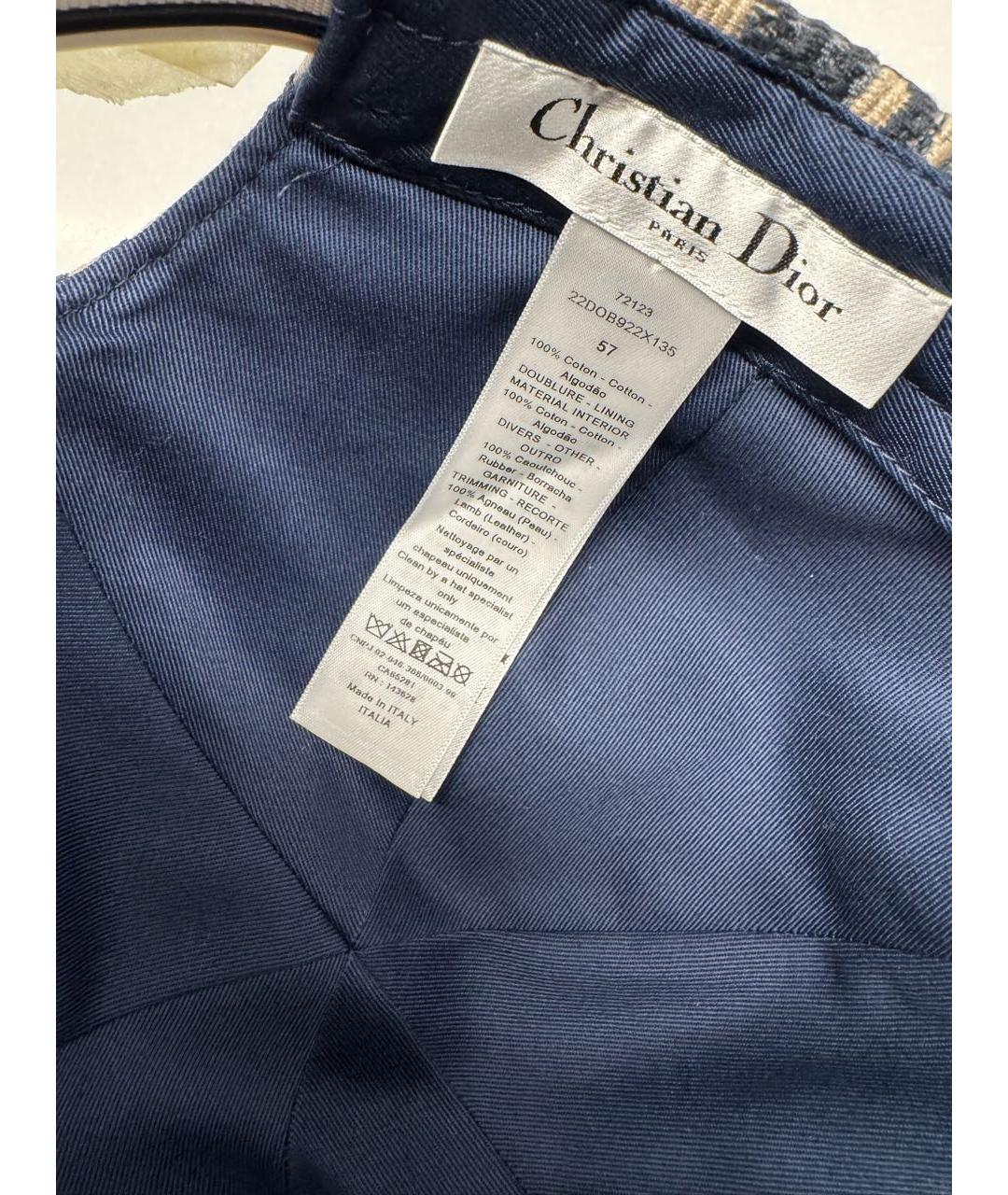 CHRISTIAN DIOR Темно-синяя хлопковая кепка, фото 4