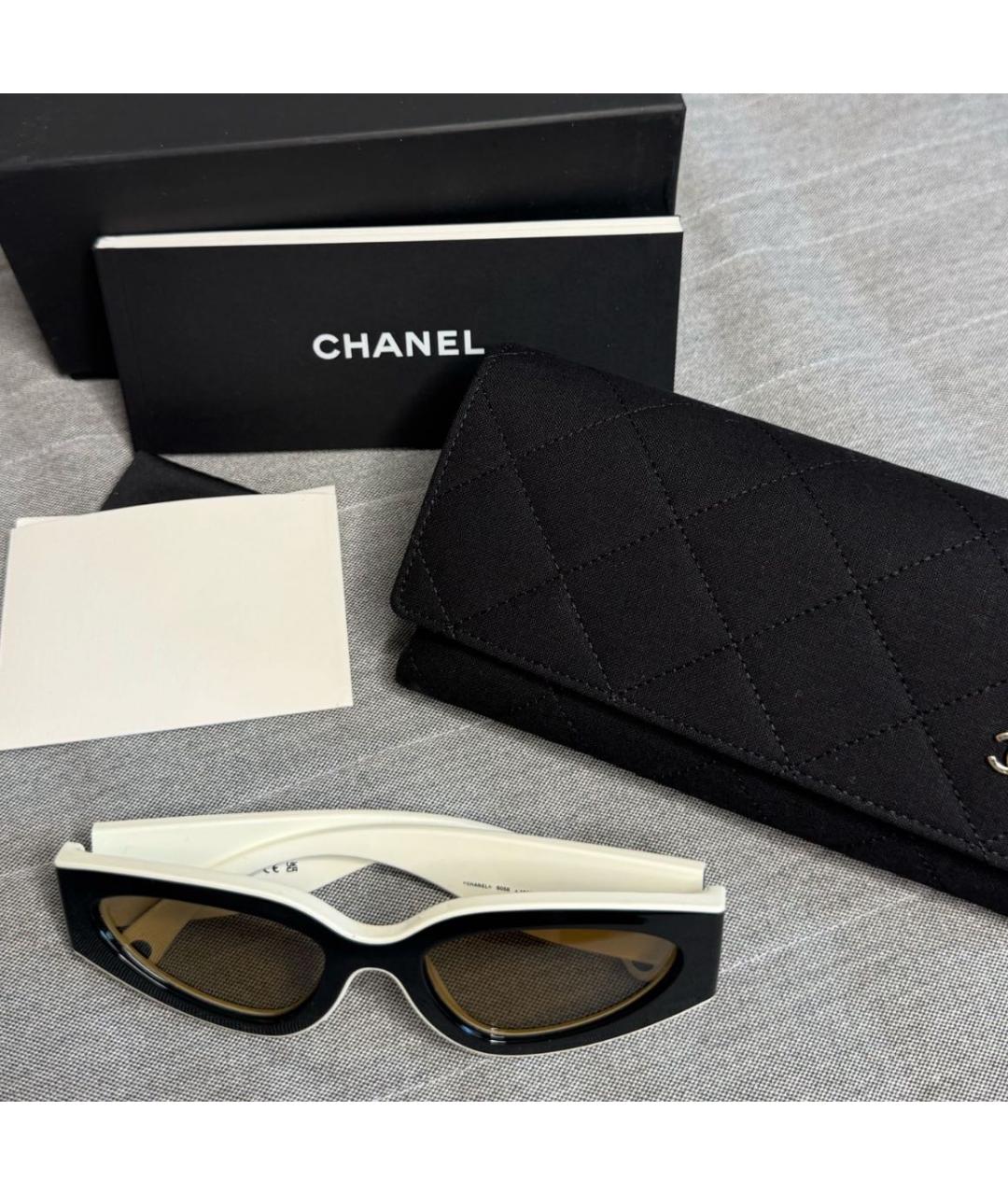 CHANEL Черные пластиковые солнцезащитные очки, фото 2