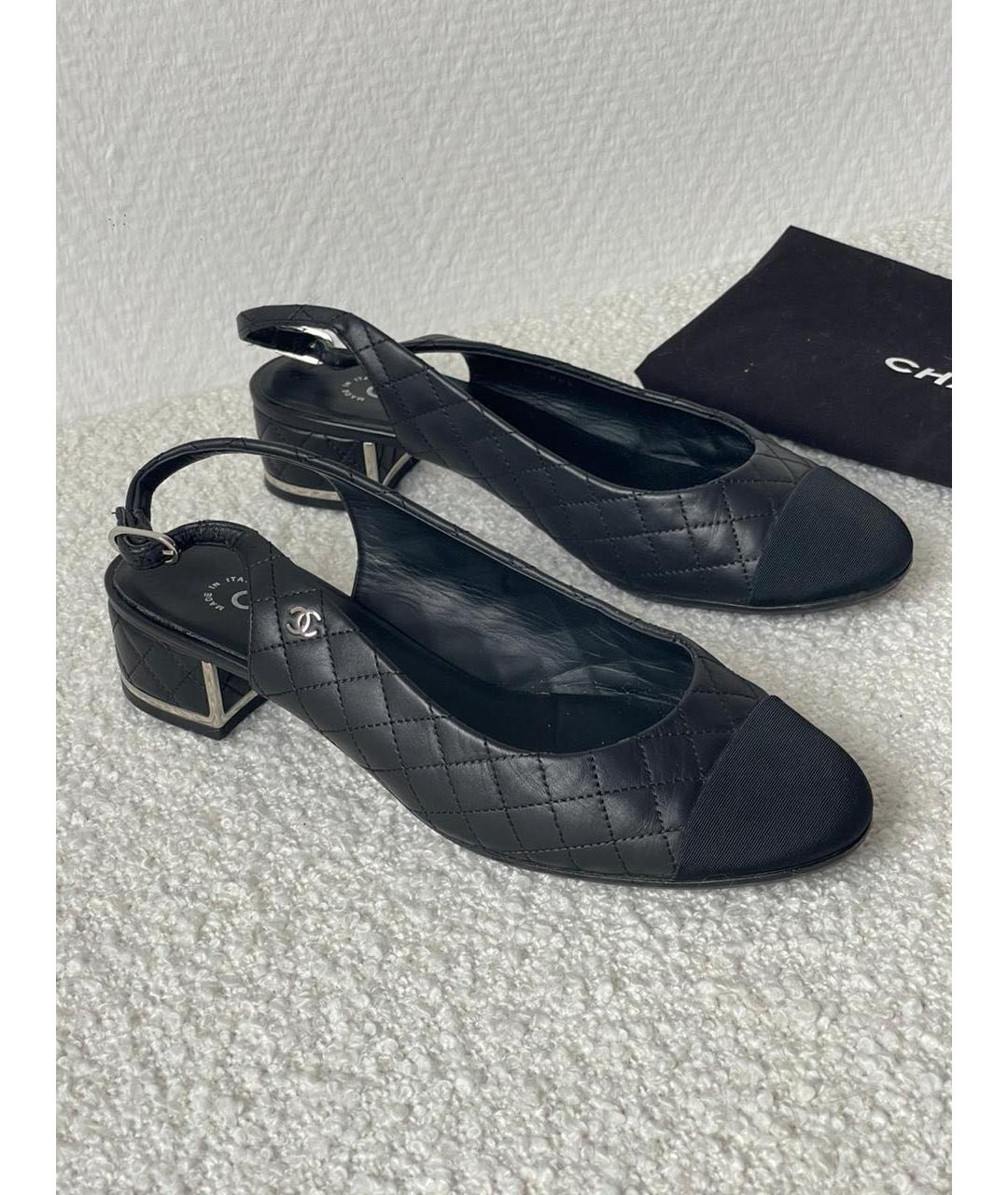 CHANEL Черные кожаные туфли, фото 9