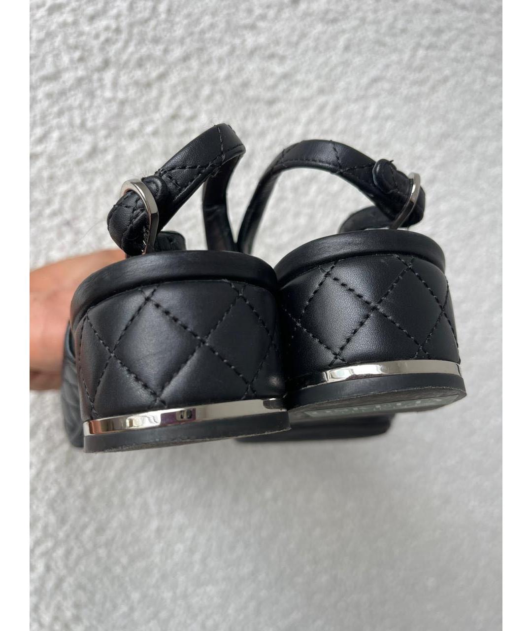 CHANEL Черные кожаные туфли, фото 5