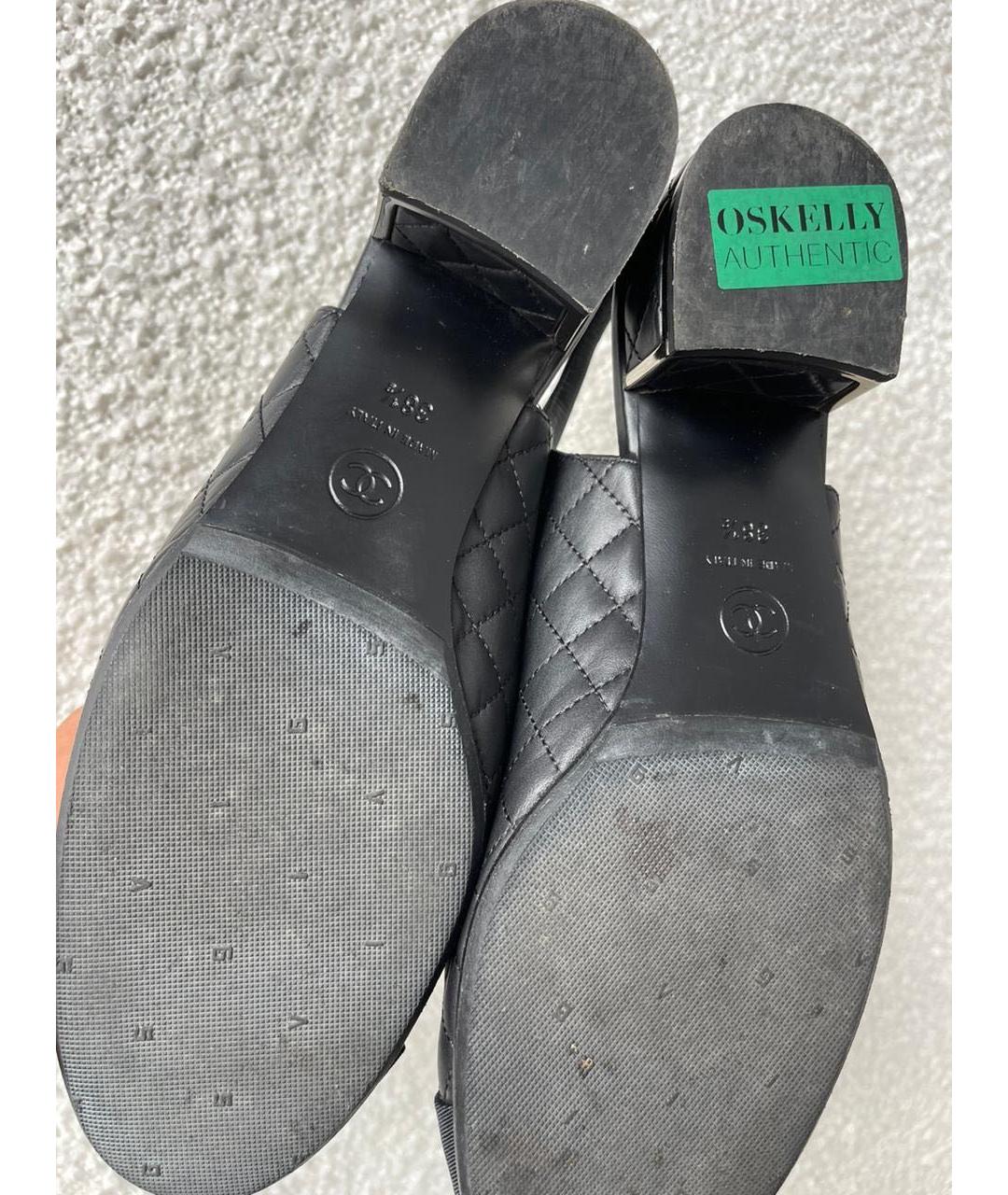 CHANEL Черные кожаные туфли, фото 6
