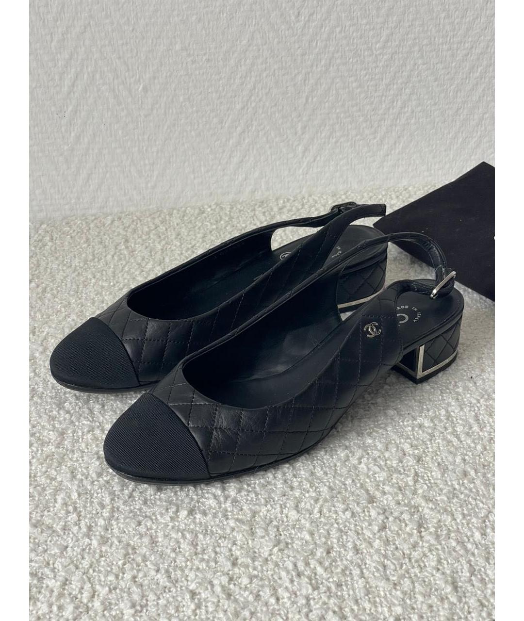 CHANEL Черные кожаные туфли, фото 3
